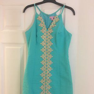 Lilly Pulitzer Turquoise and Gold Dress
